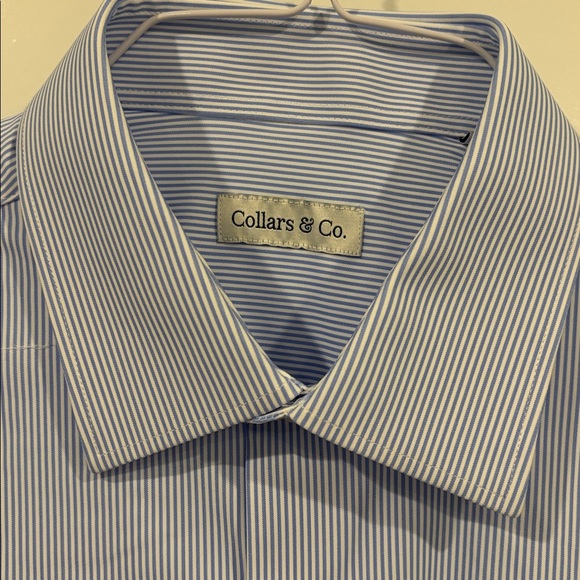 Collars & Co Mens Quattro Flex Dress Shirt with Semi Spread Collar Large - Picture 2 of 9